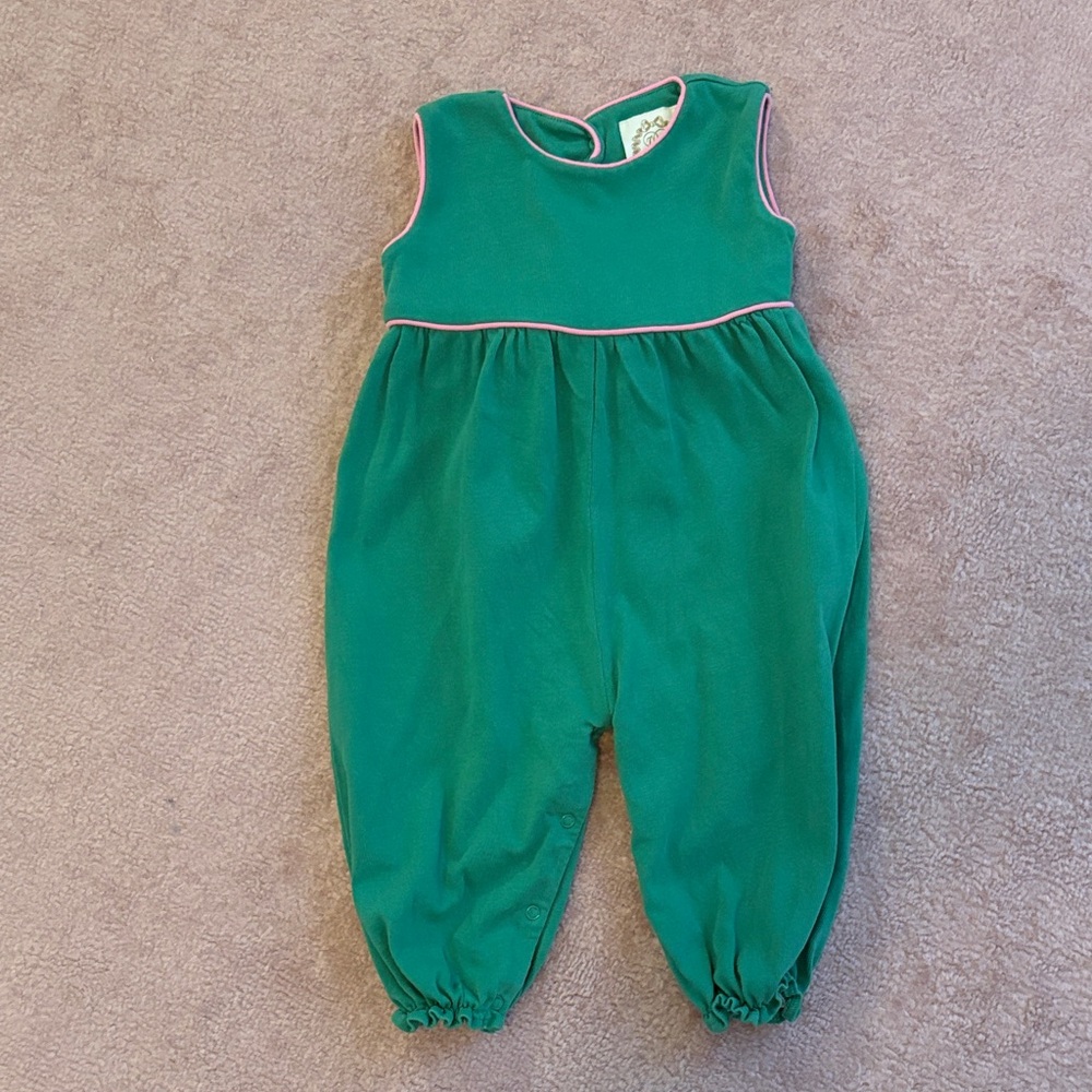 The Beaufort Bonnet Company Green and Pink romper